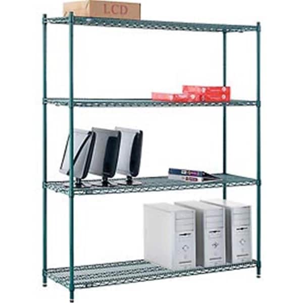 Designed To Furnish 60 x 18 x 74 in. Nexel Poly-Z-Brite Wire Shelving, Green DE3500367 - main
